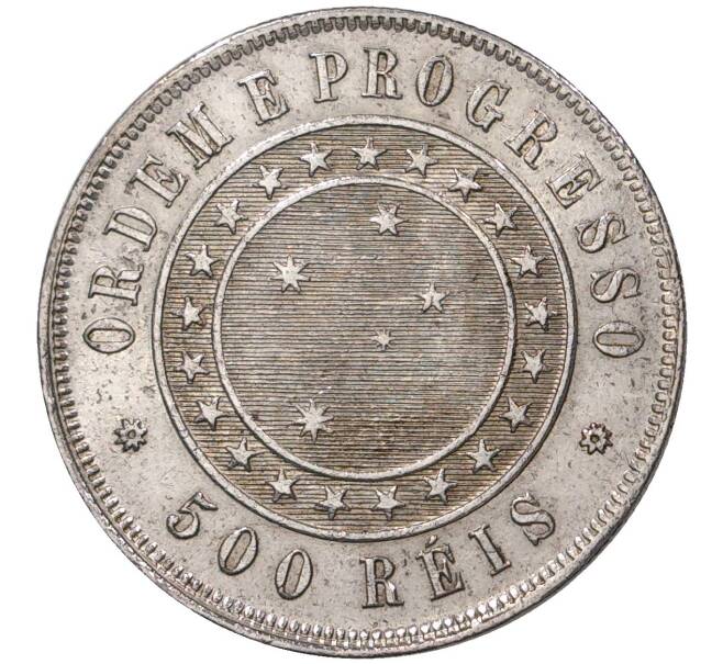 Монета 500 рейс 1889 года Бразилия (Артикул M2-46568)