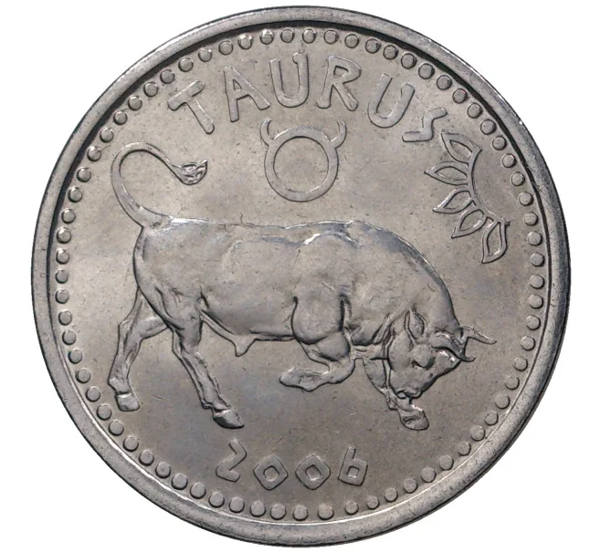 Монета 10 шиллингов 2006 года Сомалиленд «Знаки зодиака — Телец» (Артикул M2-46602)