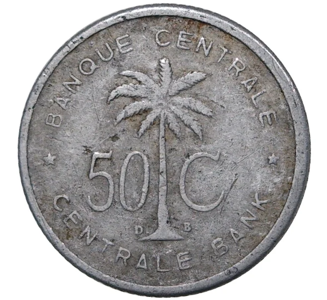 Монета 50 сантимов 1955 года Руанда-Урунди (Бельгийское Конго) (Артикул K27-1317)