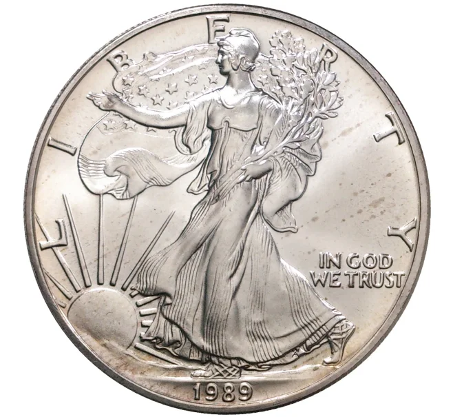 Монета 1 доллар 1989 года США «Шагающая Свобода» (Артикул M2-46709)