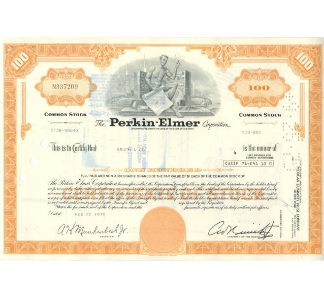 Облигация (сертификат на 100 акций) 1979 года США (Артикул B2-6448)