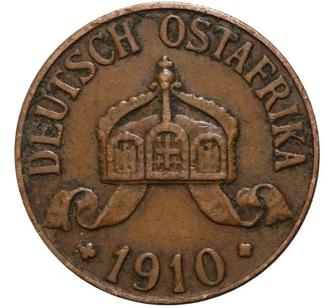 Монета 1 геллер 1910 года J Германская Восточная Африка (Артикул M2-1838)