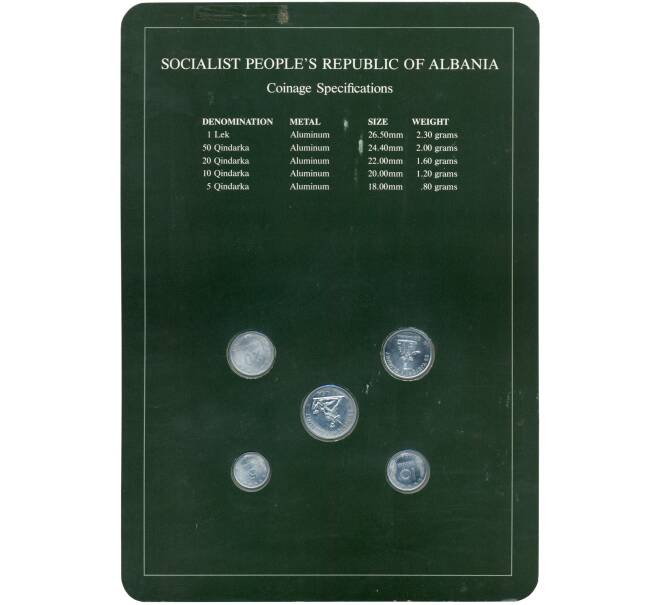 Набор монет 1969 года Албания «25 лет Освобождению» (Артикул M3-0990)
