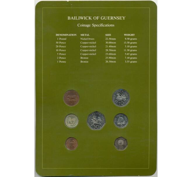 Набор монет 1985 года Гернси (Артикул M3-0992)