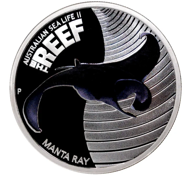 Монета 50 центов 2012 года Австралия «Морская жизнь Австралии — Манта» (Артикул M2-47247)