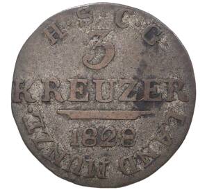 3 крейцера 1828 года Герцогство Саксен-Кобург-Гота