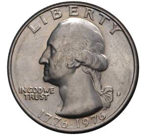 1/4 доллара (25 центов) 1976 года D США «200 лет Независимости» — Фото №2