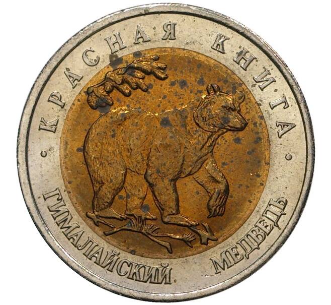 50 рублей 1993 года ЛМД «Красная книга — Гималайский медведь» (Артикул M1-38065)