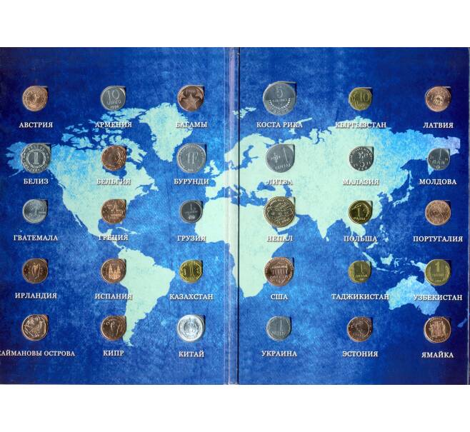 Набор из 30 монет разных стран — В альбоме (Артикул: M3-0034) — Фото №1