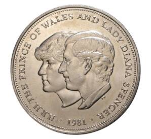 1 крона 1981 года Принц Уэльский и Леди Диана — Фото №1