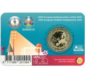 2 1/2 евро 2021 года Бельгия «Чемпионат Европы по футболу UEFA EURO 2020» (Надписи на лицевой стороне блистера на французском и немецком) — Фото №2