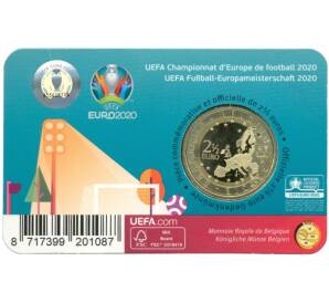 2 1/2 евро 2021 года Бельгия «Чемпионат Европы по футболу UEFA EURO 2020» (Надписи на лицевой стороне блистера на фламандском и английском) — Фото №2