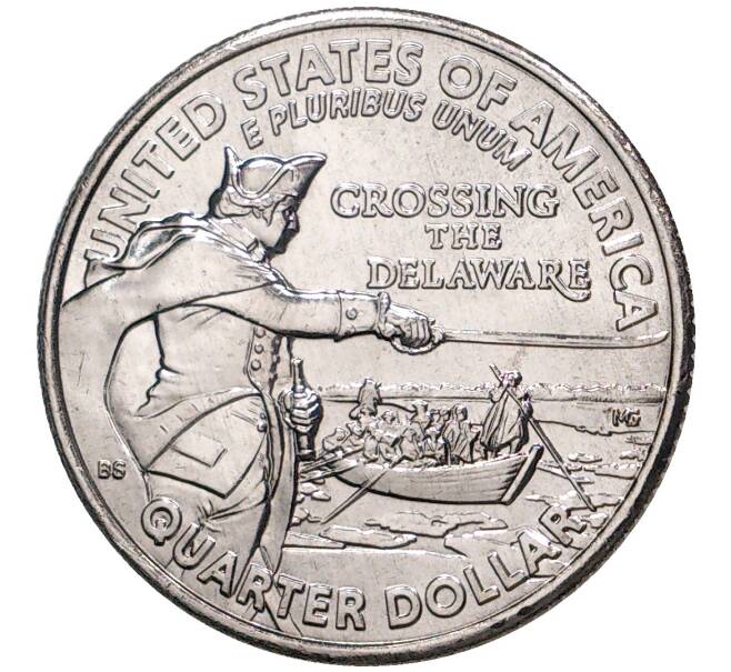 1/4 доллара (25 центов) 2021 года D США «Джордж Вашингтон — Переправа через реку Делавэр» (Артикул M2-48553)