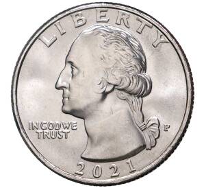 1/4 доллара (25 центов) 2021 года P США «Джордж Вашингтон — Переправа через реку Делавэр» — Фото №2