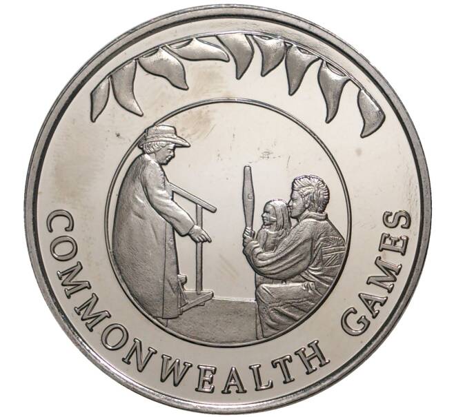 50 пенсов 2002 года Фолклендские острова «50 лет правлению Королевы Елизаветы II — Игры Содружества» (Артикул M2-48564)