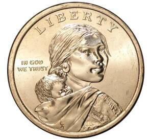 1 доллар 2016 года P США «Коренные американцы (Сакагавея) — Радисты-шифровальщики Первой и Второй мировых войн» — Фото №2