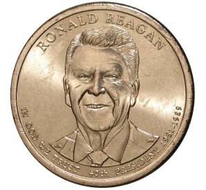 1 доллар 2016 года Р США «40-й президент США Рональд Рейган»
