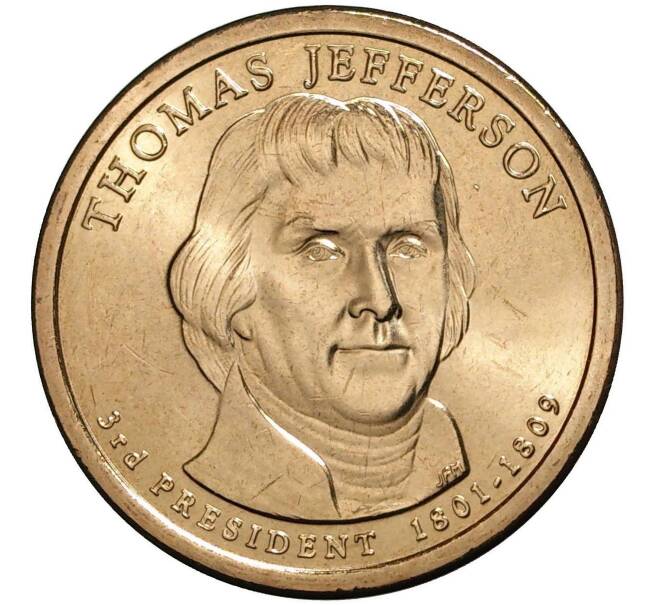1 доллар 2007 года D США «3-й президент США Томас Джефферсон» (Артикул M2-0985)