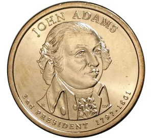 1 доллар 2007 года D США «2-й президент США Джон Адамс»