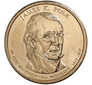 1 доллар 2009 года D США «11-й президент США Джеймс Полк»