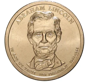 1 доллар 2010 года D США «16-й президент США Авраам Линкольн»