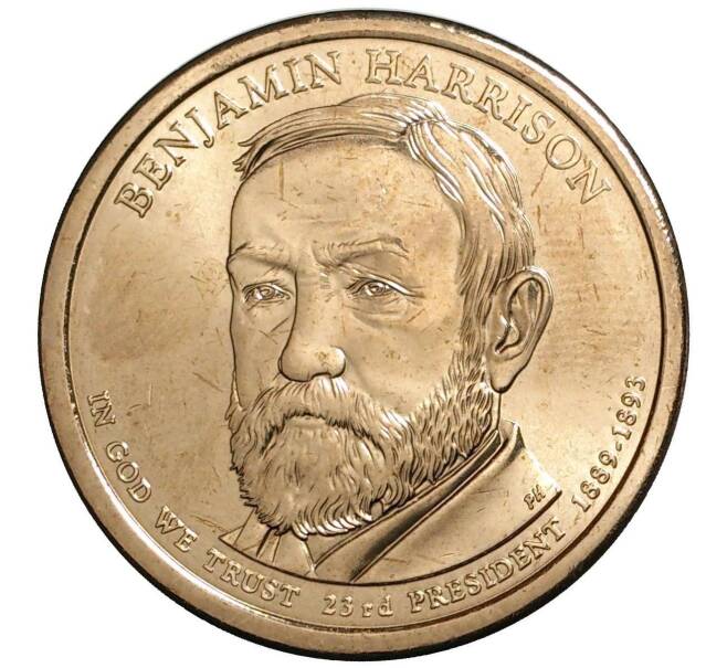 Монета 1 доллар 2012 года D США «23-й президент США Бенджамин Гаррисон» (Артикул: M2-1005) — Фото №1
