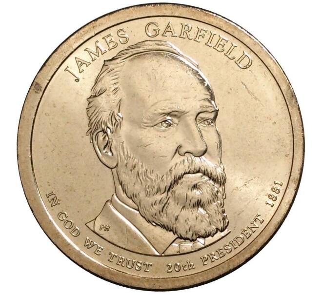 Монета 1 доллар 2011 года D США «20-й президент США Джеймс Гарфилд» (Артикул M2-1002)