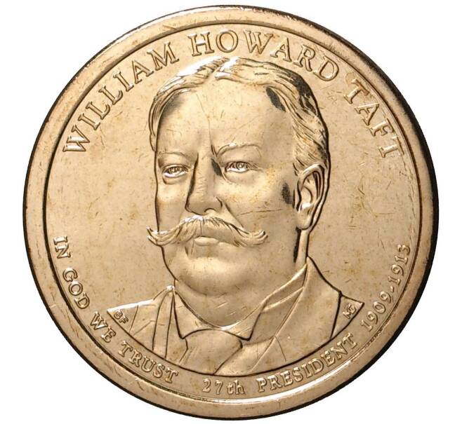 1 доллар 2013 года D США «27-й президент США Уильям Тафт» (Артикул M2-1009)