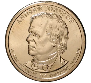 1 доллар 2011 года D США «17-й президент США Эндрю Джонсон»