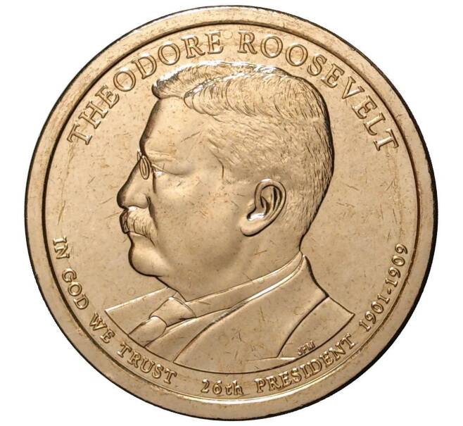 Монета 1 доллар 2013 года D США «26-й президент США Теодор Рузвельт» (Артикул: M2-1008) — Фото №1