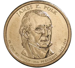 1 доллар 2009 года Р США «11-й президент США Джеймс Полк»