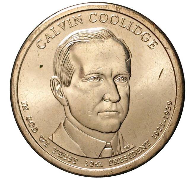 Монета 1 доллар 2014 года Р США «30-й президент США Калвин Кулидж» (Артикул: M2-0976) — Фото №1