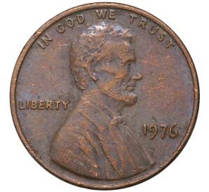 1 цент 1976 года США — Фото №1