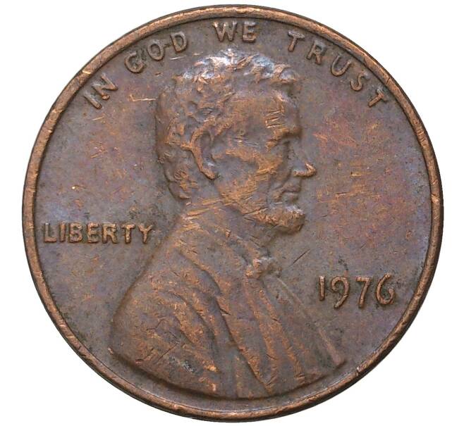 Монета 1 цент 1976 года США (Артикул: M2-4402) — Фото №1