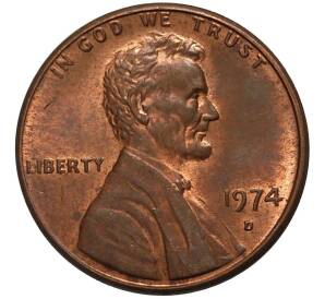 1 цент 1974 года D США — Фото №1