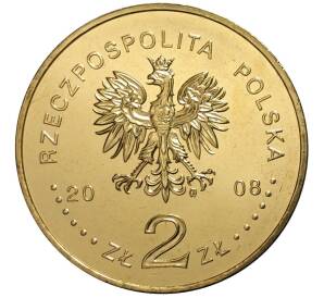 2 злотых 2008 года Польша «400 лет польского поселения в Америке» — Фото №2