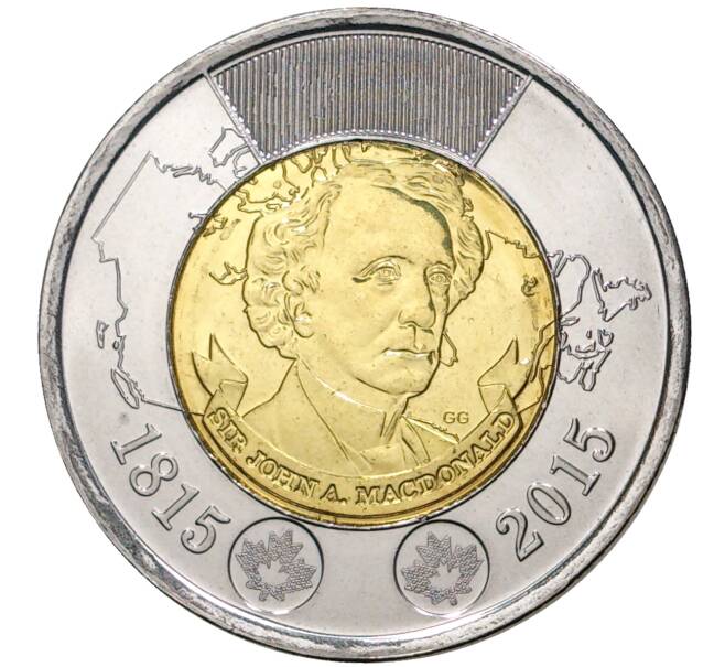 Монета 2 доллара 2015 года Канада «200 лет со дня рождения Джона Макдональда» (Артикул M2-4977)