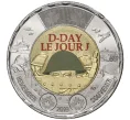 Монета 2 доллара 2019 года Канада «75 лет высадке союзников в Нормандии» (Цветное покрытие) (Артикул M2-31279)