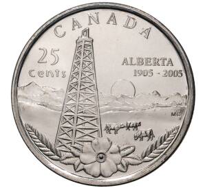 25 центов 2005 года Канада «100 лет провинции Альберта»