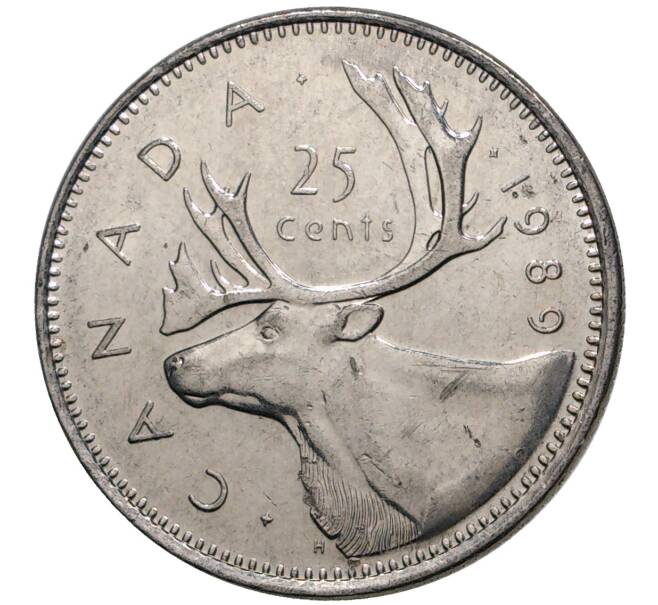 Монета 25 центов 1989 года Канада (Артикул M2-32570)