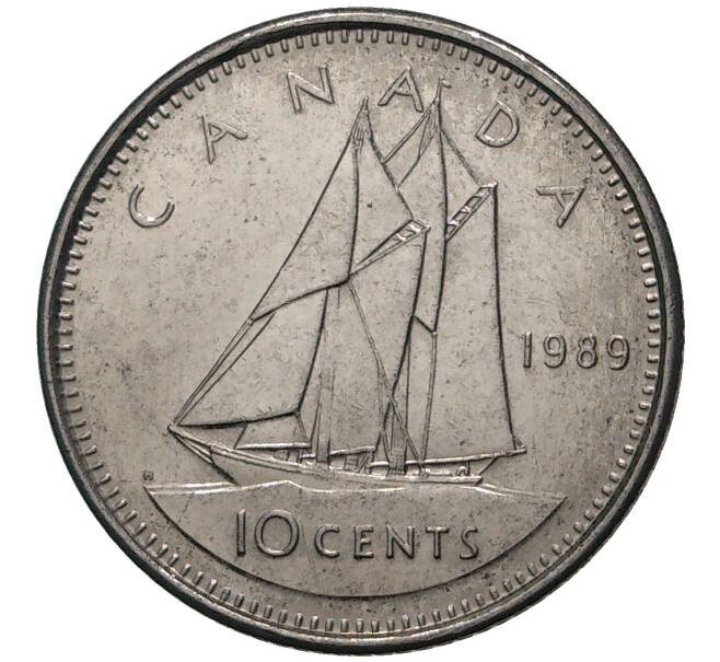 Монета 10 центов 1989 года Канада (Артикул M2-33124)