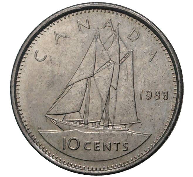 Монета 10 центов 1988 года Канада (Артикул M2-33123)