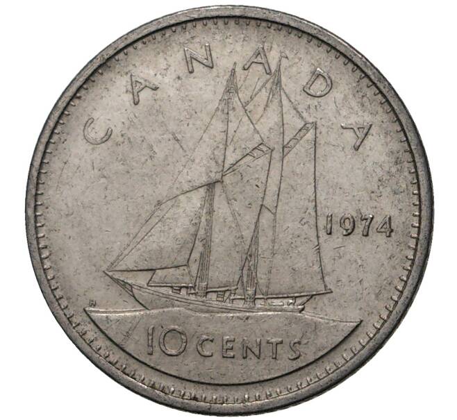 Монета 10 центов 1974 года Канада (Артикул M2-33109)