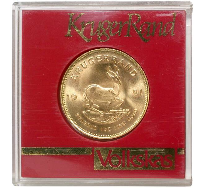 Монета 1 крюгегрэнд 1991 года ЮАР (Артикул K11-0109)