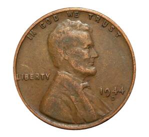 1 цент 1944 года D — Фото №1