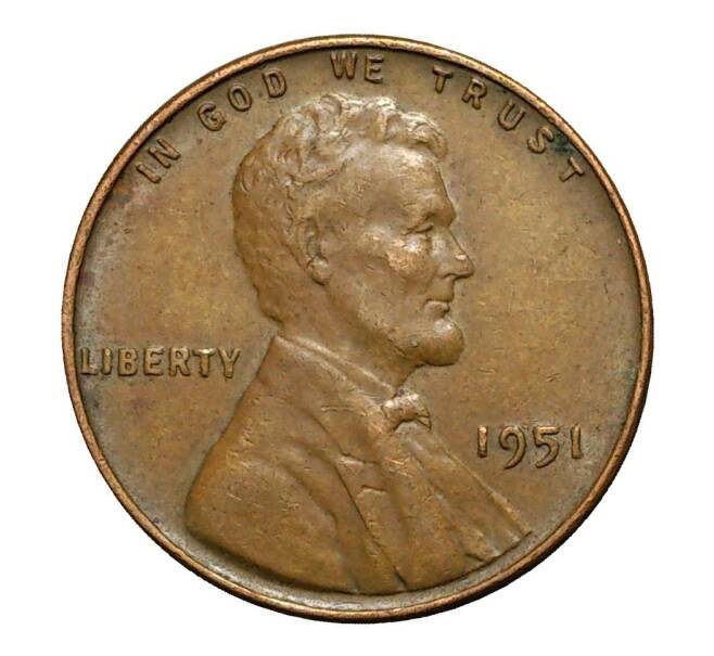Монета 1 цент 1951 года США (Артикул: M2-0824) — Фото №1