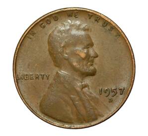 1 цент 1957 года D США — Фото №1