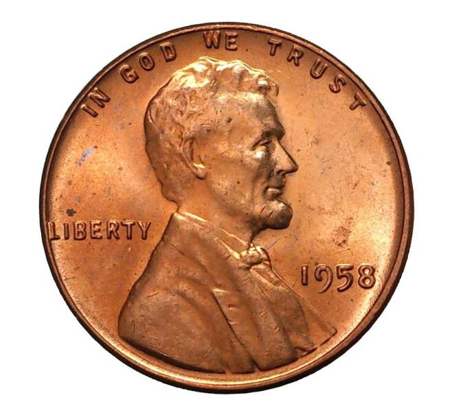 Монета 1 цент 1958 года США (Артикул: M2-0838) — Фото №1