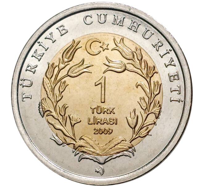 Монета 1 лира 2009 года Турция «Фауна Турции — Слон» (Артикул M2-4490)