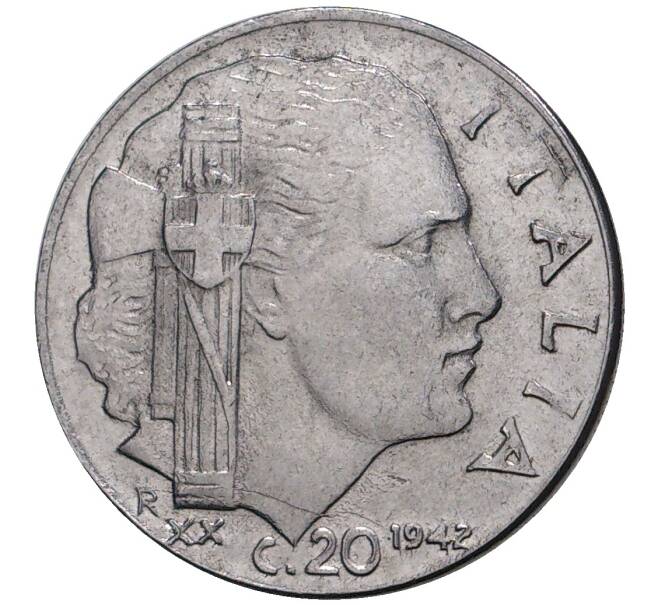 Монета 20 чентезимо 1942 года Италия (Артикул: M2-1978) — Фото №1